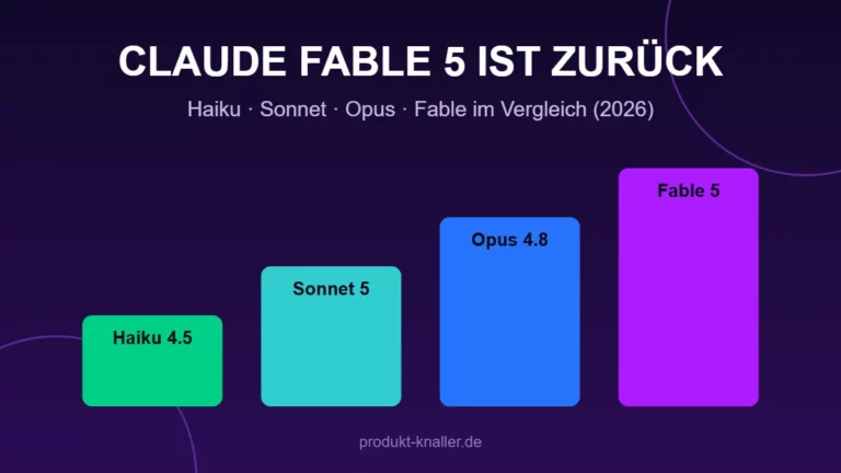 Claude Fable 5 ist zurück – die vier Claude-Modelle Haiku, Sonnet, Opus und Fable im Vergleich 2026
